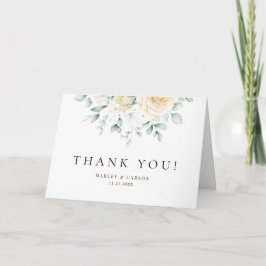 Modern Watercolor Floral Greenery Wedding Folded  Dankeskarte