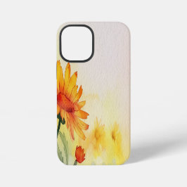 Modern Watercolor Flowers & personalize image iPhone 12 Mini Hülle