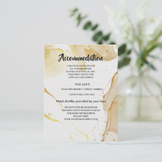Modern Watercolor Gold Unterkunftskarte Ankündigungspostkarte