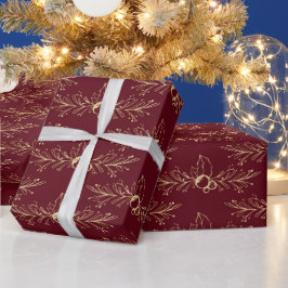 Modern Watercolor Golden Christmas Geschenkpapier
