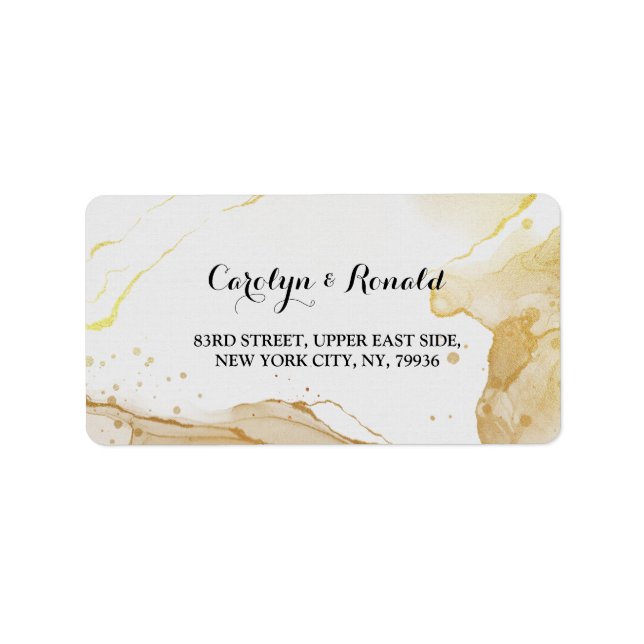 Modern Watercolor    GoldLabel Adressaufkleber (Vorne)
