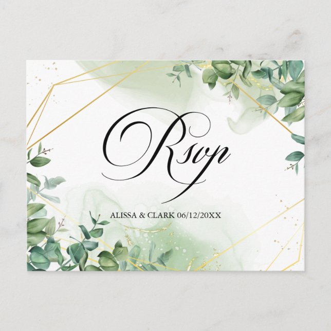 Modern Watercolor Grüne UAWG Postcard Postkarte (Vorderseite)