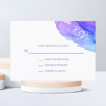Modern Watercolor Lila Blue UAWG Insert Cards RSVP Karte<br><div class="desc">Schöne moderne Aquarell Response UAWG Hochzeitskarten. Pastellfarben lila türkisfarbene Farben. Ideal für Hochzeiten in Urlaubsort,  Bat / Bar Mitzvah,  Geburtstag,  Geburtstag,  Jubiläum,  etc...  Wasser/Ozean-Design. Bearbeiten von Karten - Einfach Ihre Daten hinzufügen oder Schriftart,  Farbe und Größe ändern.</div>