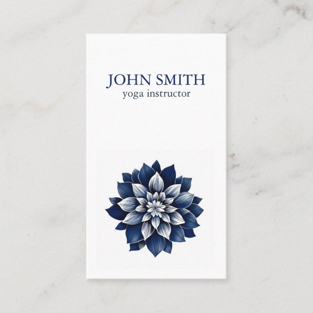 Modern Watercolor Lotus Blume Logo Yoga Visitenkarte (Vorderseite)