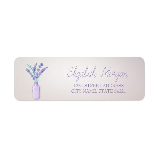 Modern Watercolor Mason Jar Lavander Adresse (Vorne)
