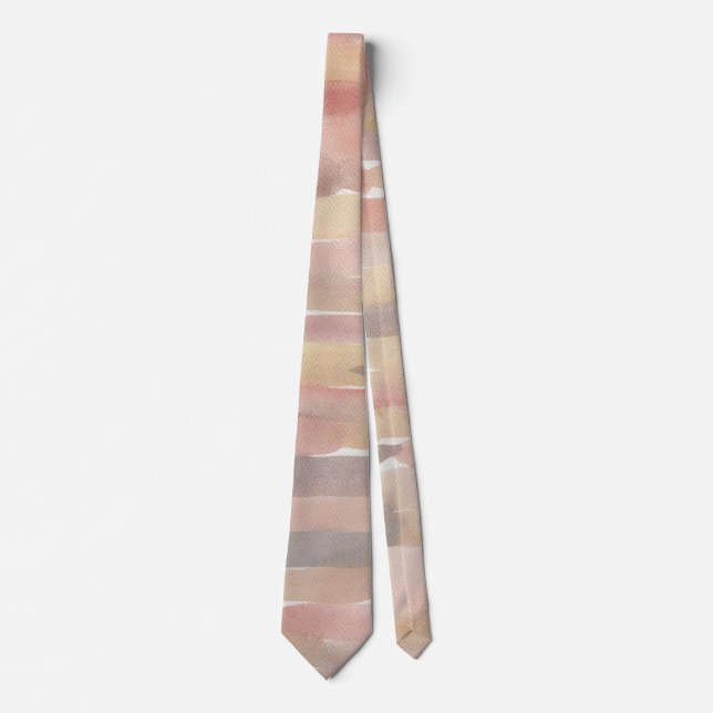 Modern Watercolor Neutral Abstract Men’s Tie Krawatte (Vorderseite)