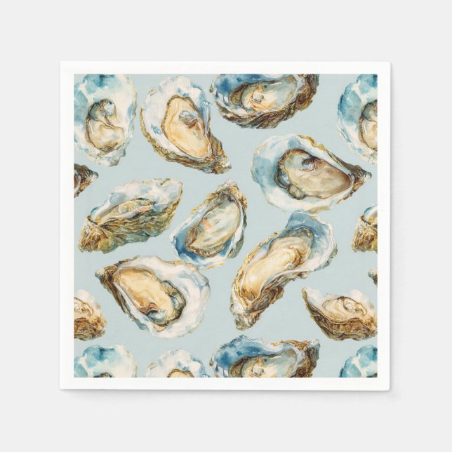 Modern watercolor oysters pattern serviette (Vorderseite)