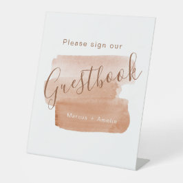 Modern Watercolor Pinselstrich Minimalistisch Gäst Sockelschild