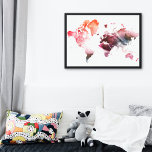 Modern Watercolor Weltkarte Leinwanddruck<br><div class="desc">Moderne Aquarellbahn</div>