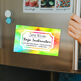 Modern Watercolor Yoga Magnetische Visitenkarte