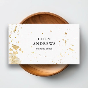 Modern Watercolour Weiß, Schwarz, Gold ( Imitat) Visitenkarte