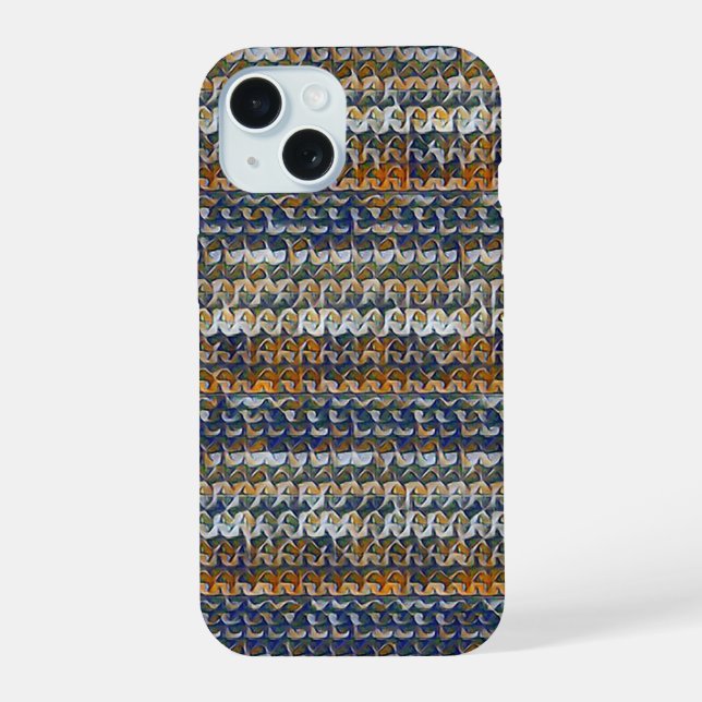 Modern wavy abstract geometric pattern 1288 iPhone 15 hülle (Rückseite)