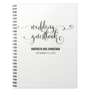 Modern We do Script Wedding Guest Book Notizblock