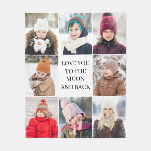Modern We Love You 8 Foto-Collage Fleecedecke