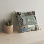 Modern WE LOVE YOU Mom Family Photo Collage Green Kissen<br><div class="desc">We love you,  Mom: For the Best Mom Ever in your life a modern,  trendy Instagram family photo collage throw pillow with modern script typography and your personal name and message. This is the dark dusty green version.</div>
