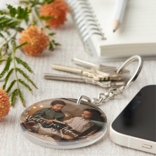 Modern We Love You Mom Photo Acrylique Porte - clé