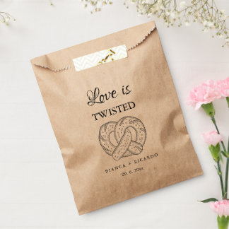 Modern We tied the knot pretzel favor bag wedding  Geschenktütchen