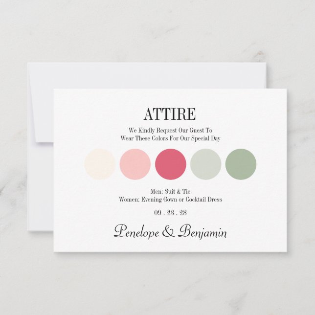 Modern Wedding Attire Dress Code Enclosure Card (Vorderseite)