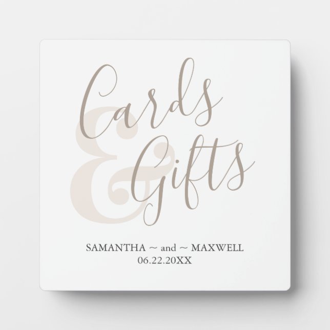 Modern Wedding Cards & Ohrts Sign Fotoplatte (Vorderseite)