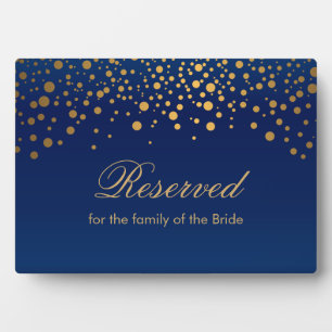 Modern Wedding Day trendy Gold Dots - Reserve Fotoplatte