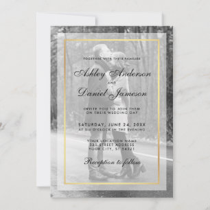 Modern Wedding Foto Einladung G - Overlay B&W