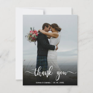 Modern Wedding Foto Hand Letter Your Card Dankeskarte