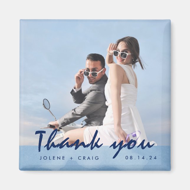 Modern Wedding Foto Vielen Dank für Ihr Interesse Magnet (Vorne)