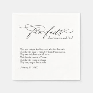 Modern Wedding Fun facts napkins Serviette