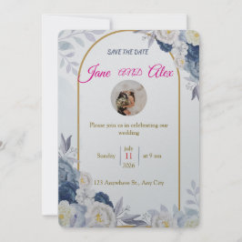 Modern Wedding Invitation Back Message Einladung
