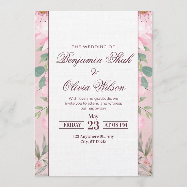 Modern Wedding Invitation | Elegant Romantic (Devant)