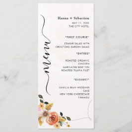 Modern Wedding Menu Menükarte