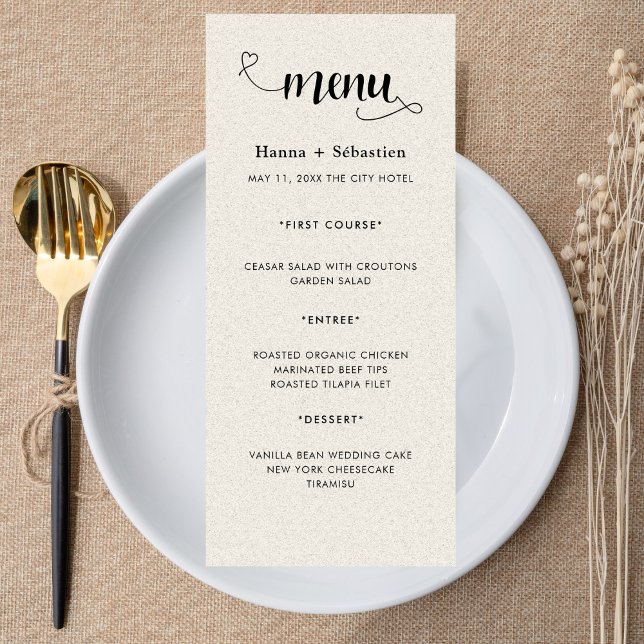 Modern  Wedding Menu Menükarte (Von Creator hochgeladen)
