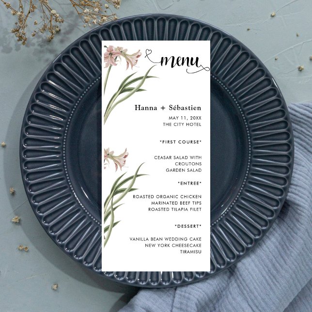 Modern  Wedding Menu Menükarte (Von Creator hochgeladen)