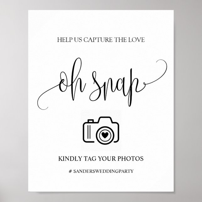 Modern Wedding Oh Snap-Zeichen Poster (Vorne)