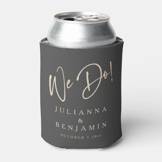 Modern Wedding Rehearsal Dinner Charcoal Custom Dosenkühler (Kanne Vorderseite)
