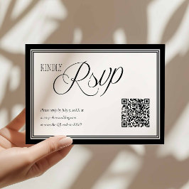 Modern Wedding RSVP with QR code Card Karte