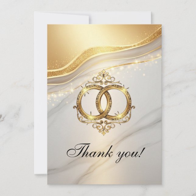Modern Wedding Thank You Card Dankeskarte (Vorderseite)