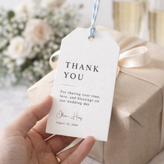 Modern Wedding Thank You Favor Tag Geschenkanhänger (Von Creator hochgeladen)