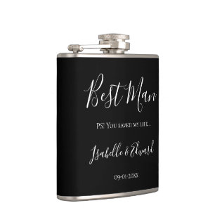 Modern Wedding Trauzeuge Black Danke für Ihr Gesch Flachmann