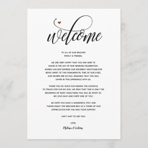 Modern Wedding Welcome and Itinerary card v1 Programm