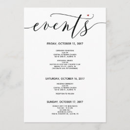 Modern Wedding Welcome and Itinerary card v3 Programm