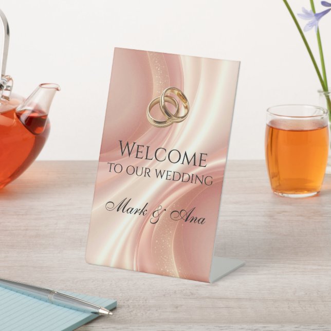 Modern Wedding Welcome Sign Sockelschild (In SItu)