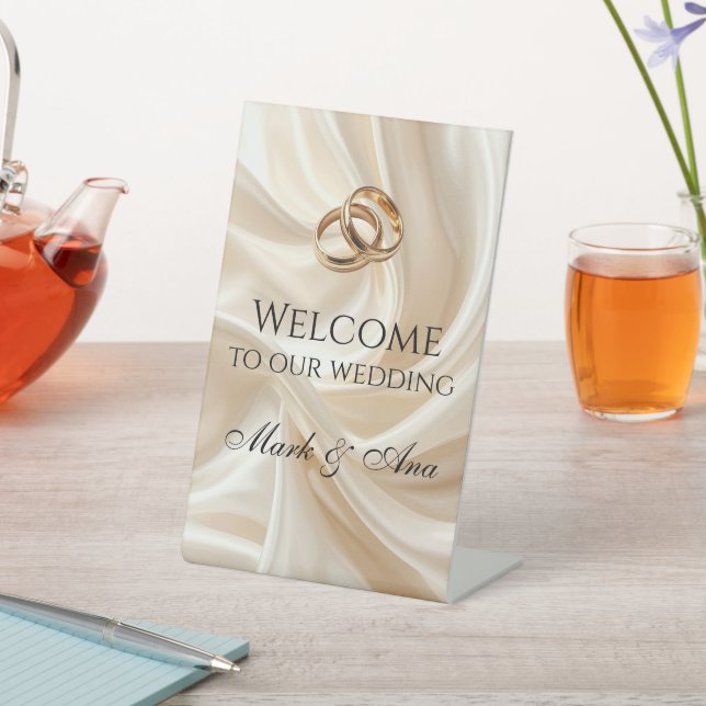 Modern Wedding Welcome Sign Sockelschild (In SItu)