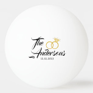 Modern Wedelring Gefallen Name Datum Golden Tischtennisball