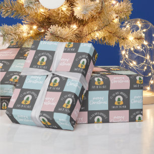 Modern Weihnachten - Rosa und Blau Geschenkpapier