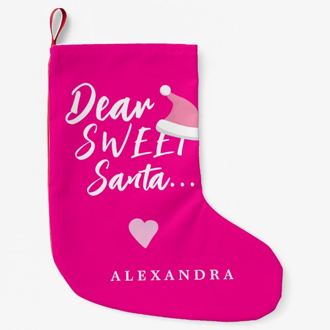 Modern Weihnachts lieber Weihnachtsmann schreibt d Kleiner Weihnachtsstrumpf (Vorderseite)