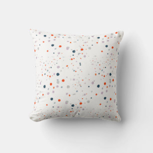 Modern weiß mit orangefarbenen, marinösen und grau kissen