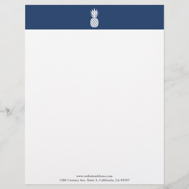 Modern Weiße Ananas Logo Letterhead Briefbogen (Vorderseite)