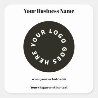 Modern Weiße Fügen Sie Ihr Logo hinzu Quadratischer Aufkleber