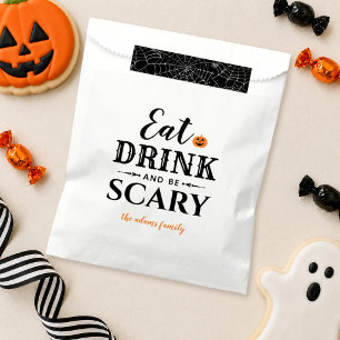 Modern Weiße Iss, trinke und sei gruselig Hallowee Geschenktütchen